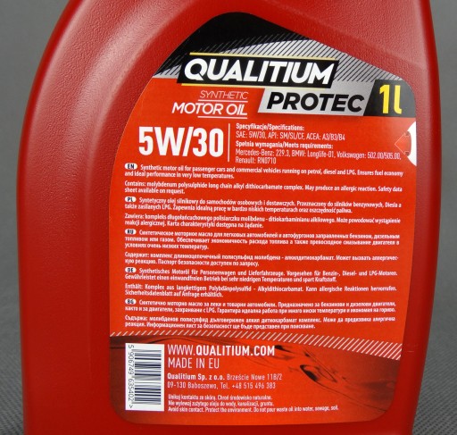 QUALITIUM PROTEC SYNTETICKÝ OLEJ 5W30 A3/B4 1L