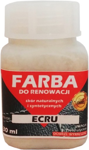 RENOVÁCIA FARBY NA ČALÚNENIE KOŽE ECRU FARBA 30ml