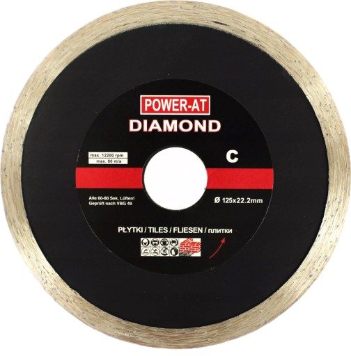 Diamantový kotúč na terakotovú glazúru, priebežný, 125 mm