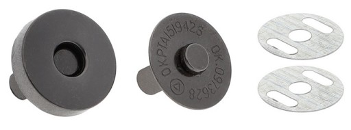Magnetická spona 18/18 mm čierny nikel - 1 sada