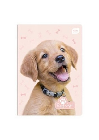 Štvorcový zápisník A5 so 16 stranami s nápisom Puppy Sign