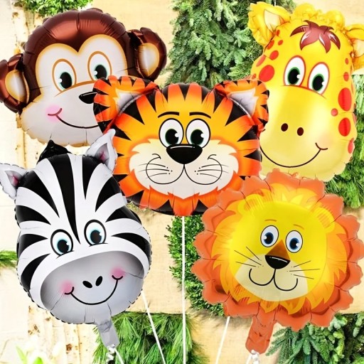FÓLIOVÉ BALÓNY ZVIERATKÁ SADA FÓLIOVÝCH BALÓNOV SAFARI ZOO BALÓN 5 ks