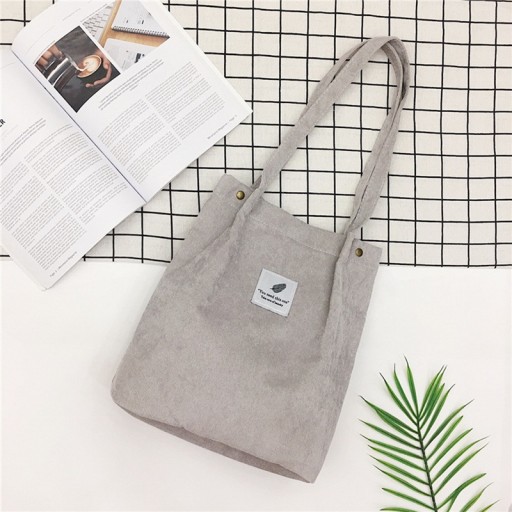 ŠEDÁ manšestrová taška, Capacious Shopper, A4