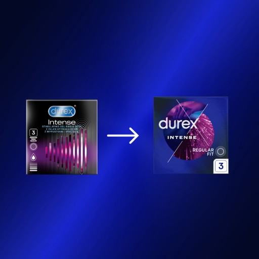 DUREX INTENSE stimulujúce kondómy, ktoré zvyšujú orgazmické pocity, 3 kusy