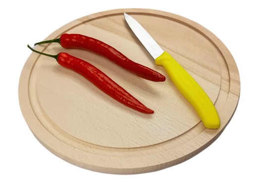 KRAJNÁ DOSKA OKRUHÁ S DRÁŽKOU 25 CM DREVO