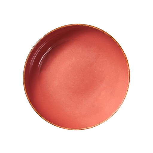 HLINÍKOVÝ TANIER, ČERVENÁ ŠALÁTOVÁ MISKA NA POLIEVKU, 16 CM