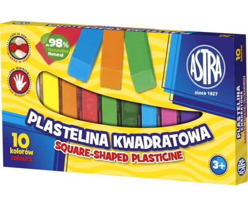 Štvorcová plastelína 10 farieb ASTRA