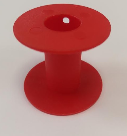 Plastová cievka na drôt, červená, 200g, 44x39mm