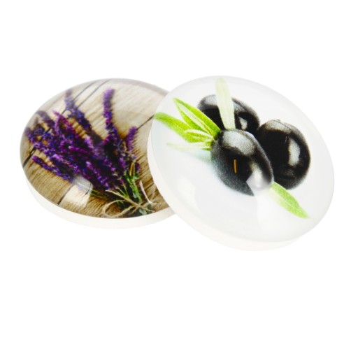 FAREBNÁ chladnička MAGNETS GLASS Oliva/Levanduľa 3,5 cm 2 kusy MAGNET