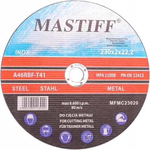 INOX KOTÚČ REZNÝ KOVOVÝ 230x2 MASTIFF 230/2
