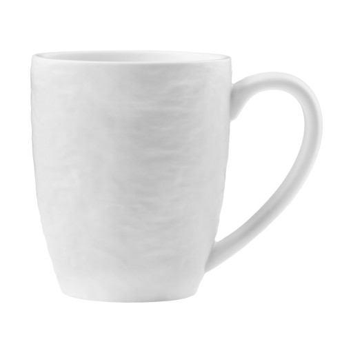 BIELY KERAMICKÝ HRNČEK 340ML SKLO MAT TEXTURE PRIMA DECO