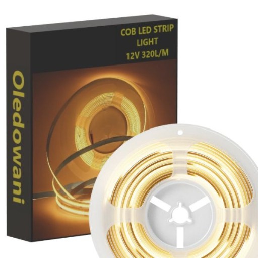 COB LED pás 12V 10W 900 Lumenov/m 320Led/m IP20 TEPLÁ BIELA