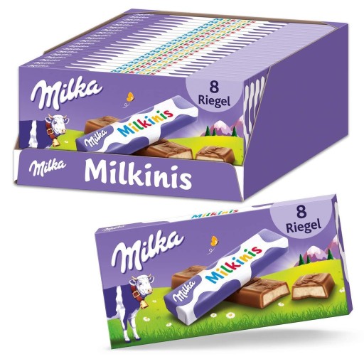 Milka Milminis tyčinky mliečnej čokolády 87,5g tyčinka s čokoládovou náplňou