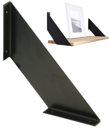 DEKORATÍVNA PODPORKA POLICE 200 x 200 mm ČIERNA PRE PODPORU DOSKY DRŽIAK POLICE