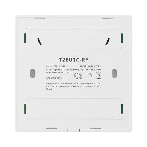 Bezdrôtový spínač svetiel Sonoff T2EU1C-RF 433 MHz (1-kanálový)