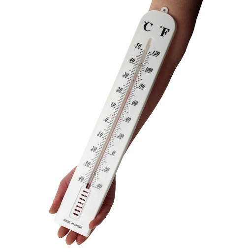 Vnútorný izbový teplomer, nástenný, veľký, 39,5 cm