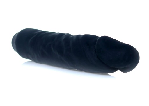 Čierny klasický realistický vaginálny vibrátor zo série TPE Boss