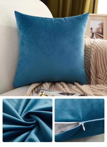 ZAMATOVÝ OBLIEK NA VANKÚŠ 40x40 VELVET VELUR DENIM