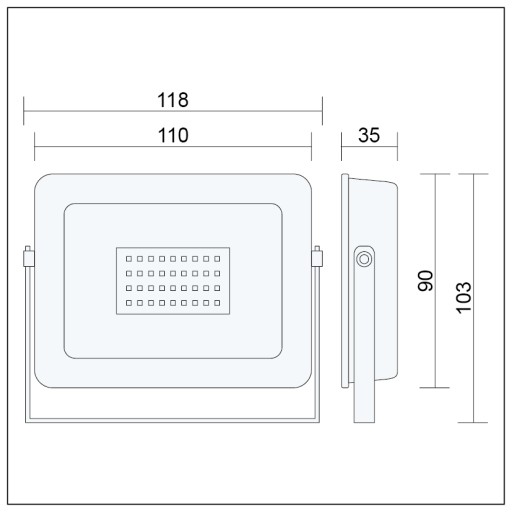 HALOGÉNOVÁ LED 20W=130W LED SVIETIDLO IP65 1600LM
