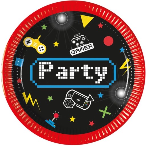GRA Gaming Party narodeninové papierové taniere 20cm 8ks.