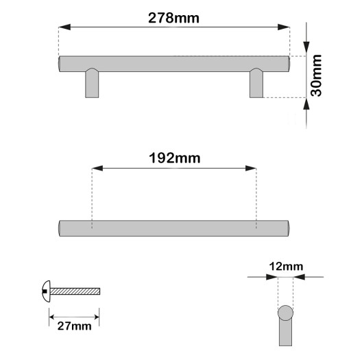 ČIERNA NÁBYTKOVÁ ÚCHYTKA ZÁBRADĽKA ÚCHYTKA PRE NÁBYTOKOVÉ SKRINÍKY ZÁSUVKY 192mm OCEL