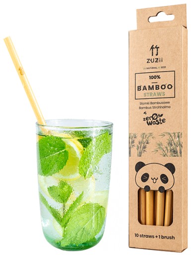 ZUZii ECO ECO Bambusové slamky 10+1 zero waste