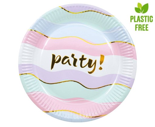 Party Pastelové narodeninové papierové taniere 8 ks