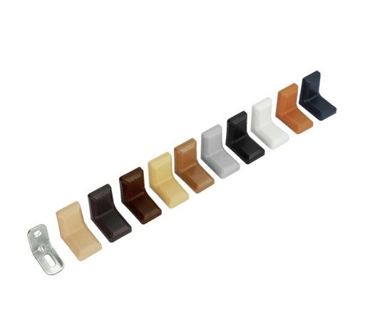 Kovový uholník fi4 tmavohnedý wenge + plast, 4 ks.