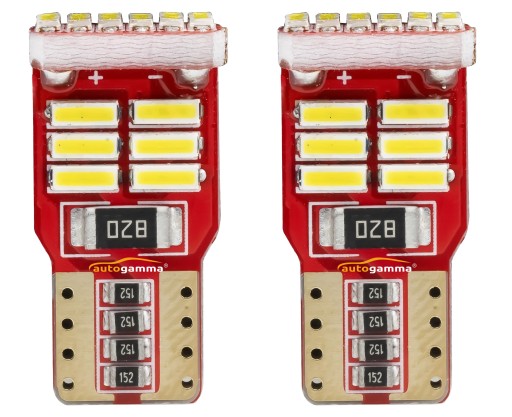 Parkovacie žiarovky W5W T10 18 x LED Parkovacie svetlá Biele 2 ks.