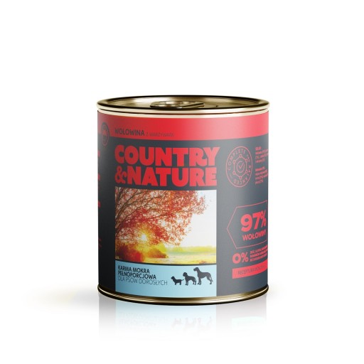 COUNTRY & NATURE mokré krmivo hovädzie v sade 1ks 0,85 kg