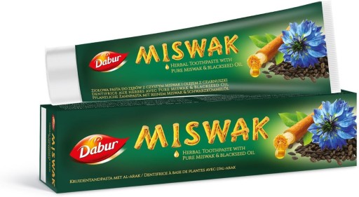Bylinná zubná pasta s čistým Miswakom a olejom z čiernej rasce 100ml Dabur