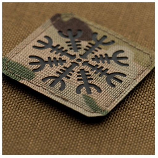 AEGISHJALMUR LASER CUT M-TAC Multicam Terror HELMET Patch-Black