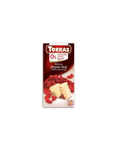 BIELA čokoláda s goji bez cukru 75g TORRAS