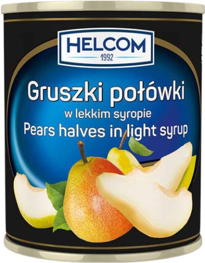 PD Hrušky v sirupe, polovica HELCOM, 850ml