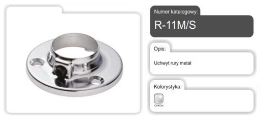 UPEVŇOVACIA TYČ RÚRKA RÚČKA KRUHÁ ROZETOVÁ PÁDKA 25MM CHROMO-METAL AMIX