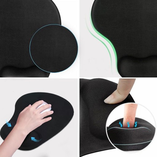 Ergonomická podložka pod myš 226 x 190 mm čierna