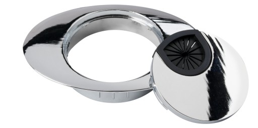 Káblová priechodka oválna, priemer 60 mm, lesklý chróm - KD-60/O AMIX