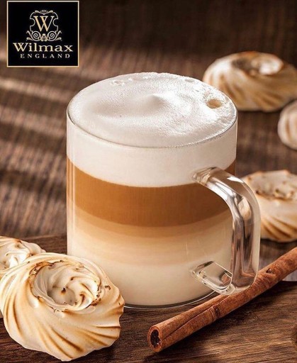 Wilmax termosklo hrnček na kávu alebo čaj 320 ml TEPLOTOLNÉ SKLO
