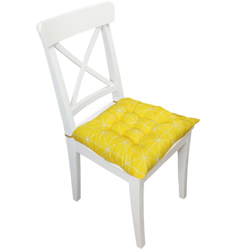 VANKÚŠ NA STOLIČKU 40x40 VIAZANÁ TABURKA DO ZÁHRADY, PREŠÍVANÁ