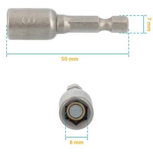 MAGNETICKÝ HROT SKRUTKOVAČOV PRE FARMÁROV M8x50