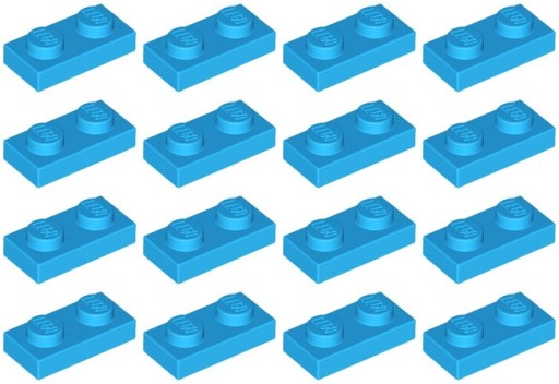 LEGO PLATE 3023 1x2 azúrová tmavá NOVINKA (6g) 16 ks.