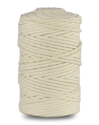 Splietaná bavlnená šnúra 20m 5mm Ivory