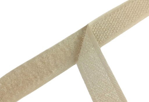 Krajčírsky suchý zips 20 mm na šitie, sada, suchý zips bez lepidla, BÉŽOVÁ