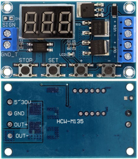 Časové relé 0-999 min MOSFET Časový spínač