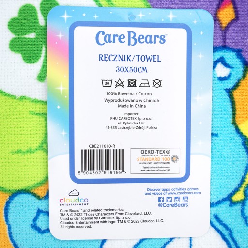 Osuška 30x50 cm do škôlky Care Bears