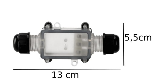 Hermetický káblový konektor IP68 box s priehľadným puzdrom CSJ