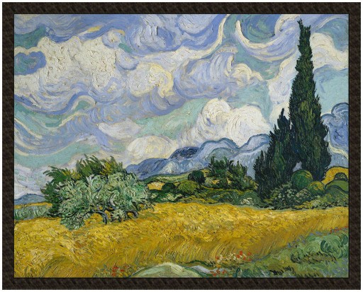 Patch Pšeničné pole s cyprusmi Vincent Van Gogh