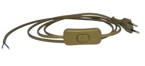 Napájací kábel, kábel so zástrčkou, vypínač a vypínač pre GOLD lampu