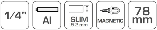 Hliníkový držiak skrutkovacích bitov 78 mm