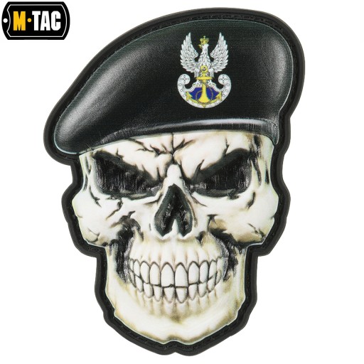 3D Skull in Beret M-Tac Navy PVC nášivka